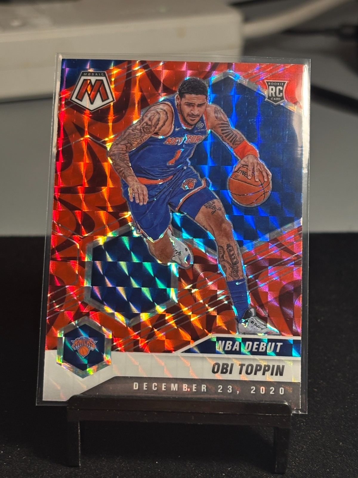 2020-21 Panini Mosaic NBA Debut Reactive Red Prizm Obi Toppin New York Knicks