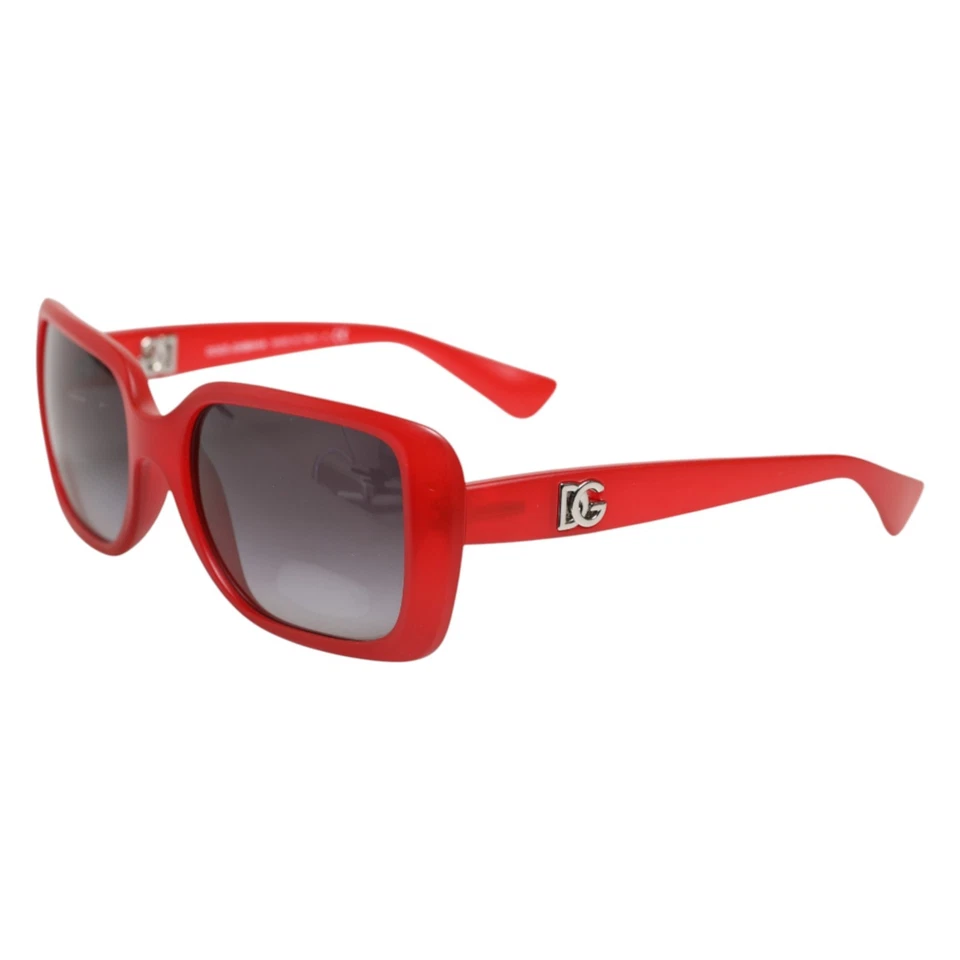 Dolce & Gabbana Lunettes de Soleil DG6093 Rouge Rectangulaire Gris Gradué Verres - Photo 3/4