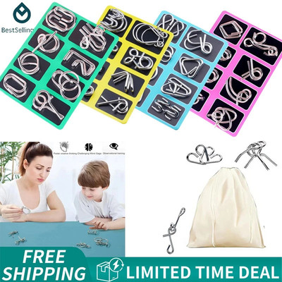 32Pcs Metal Montessori Puzzle Wire IQ Brain Teaser Toys for Kids Adults