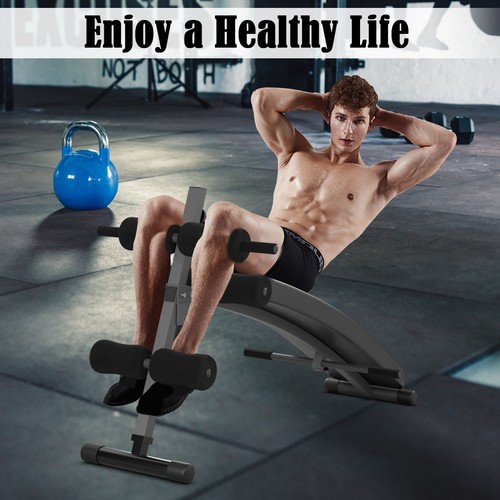 Adjustable Arc-Shaped Decline Sit up Slant Bench Crunch Board Fitness Workout - Picture 3 of 11