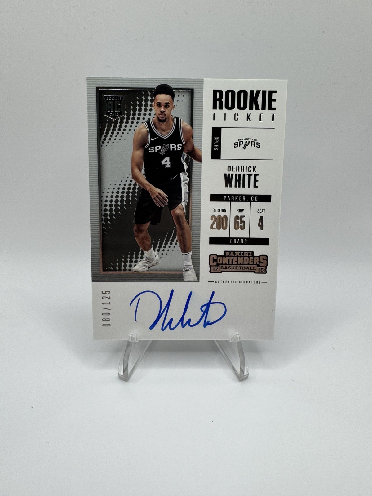 2017-18 Panini Contenders Derrick White Rookie Ticket On-Card Auto /125 SP