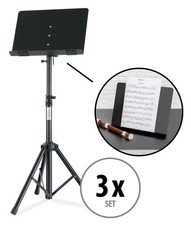 3x Set 2in1 Orchesterpult Tischnotenständer Notenständer Notenstativ schwarz
