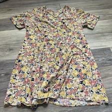 Vintage Jamie Brooke yellow floral midi dress Size XXL