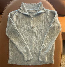 Loft Brand Sweater, women  s size small, light gray and white Amazingly Cozy 
