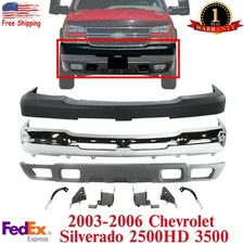 Front Bumper Chrome Kit Steel Set of 9 For 2003-2006 Chevy Silverado 2500HD 3500