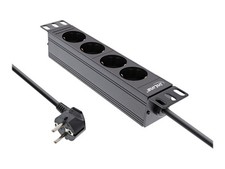 InLine 10" PDU 4-Port Protective Socket Without Switch 2m Black 16420J