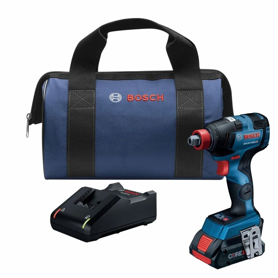 Kit de atornillador de impacto Bosch 18V Ec Freak 1/4 pulgadas y 1/2 pulgadas dos en uno/zócalo