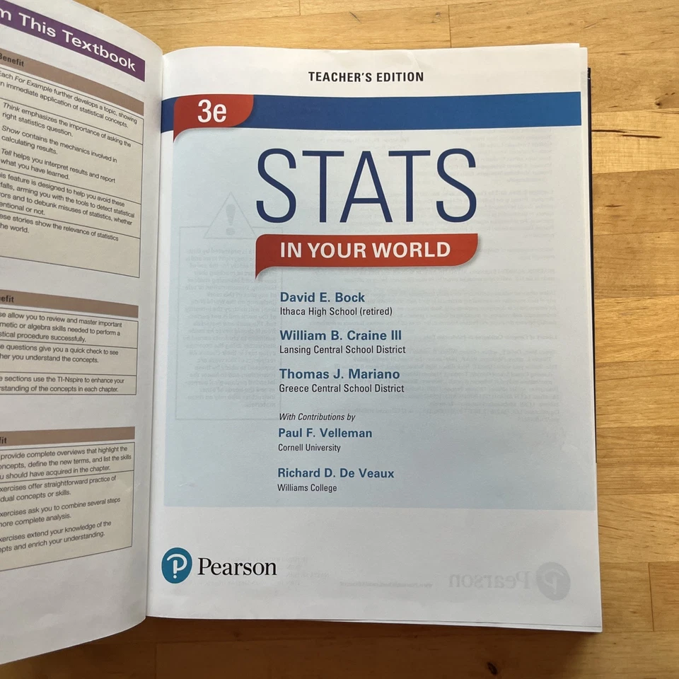 Stats - In Your World | 3rd Edition | Teacher’s Edition | 3e, Bock, Craine— GOOD - Image 4 of 4