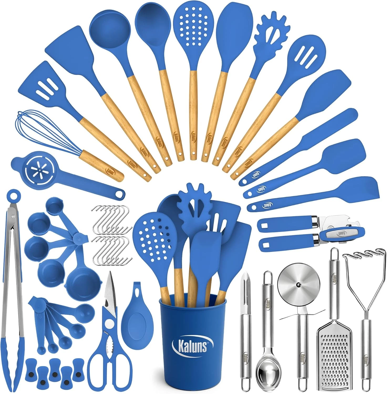 50 PCS Silicone Kitchen Utensils Set Complete Kitchen Set - 800°F Heat Resistant
