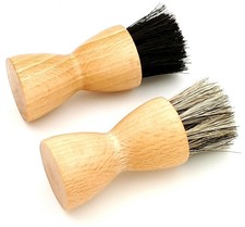 Two High Quality Wooden Crucible Brushes with Soft Horsehair, for Applying S...