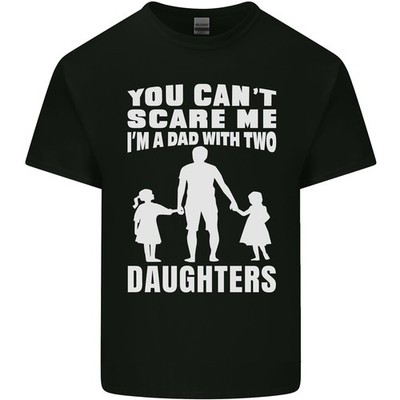 Dad mit Zwei Daughters Lustig Vatertag Herren Licht Baumwoll