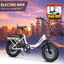 16" Folding Electric Bike with 2 Seats, 30MPH, 40-Mile Range, Suspension E-bike