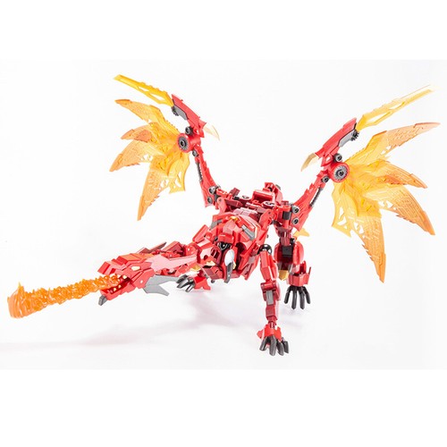 6" JinBao verformbares Spielzeug 8871 flammenroter Drache Actionfigur Dinobots in Box - Bild 3 von 13
