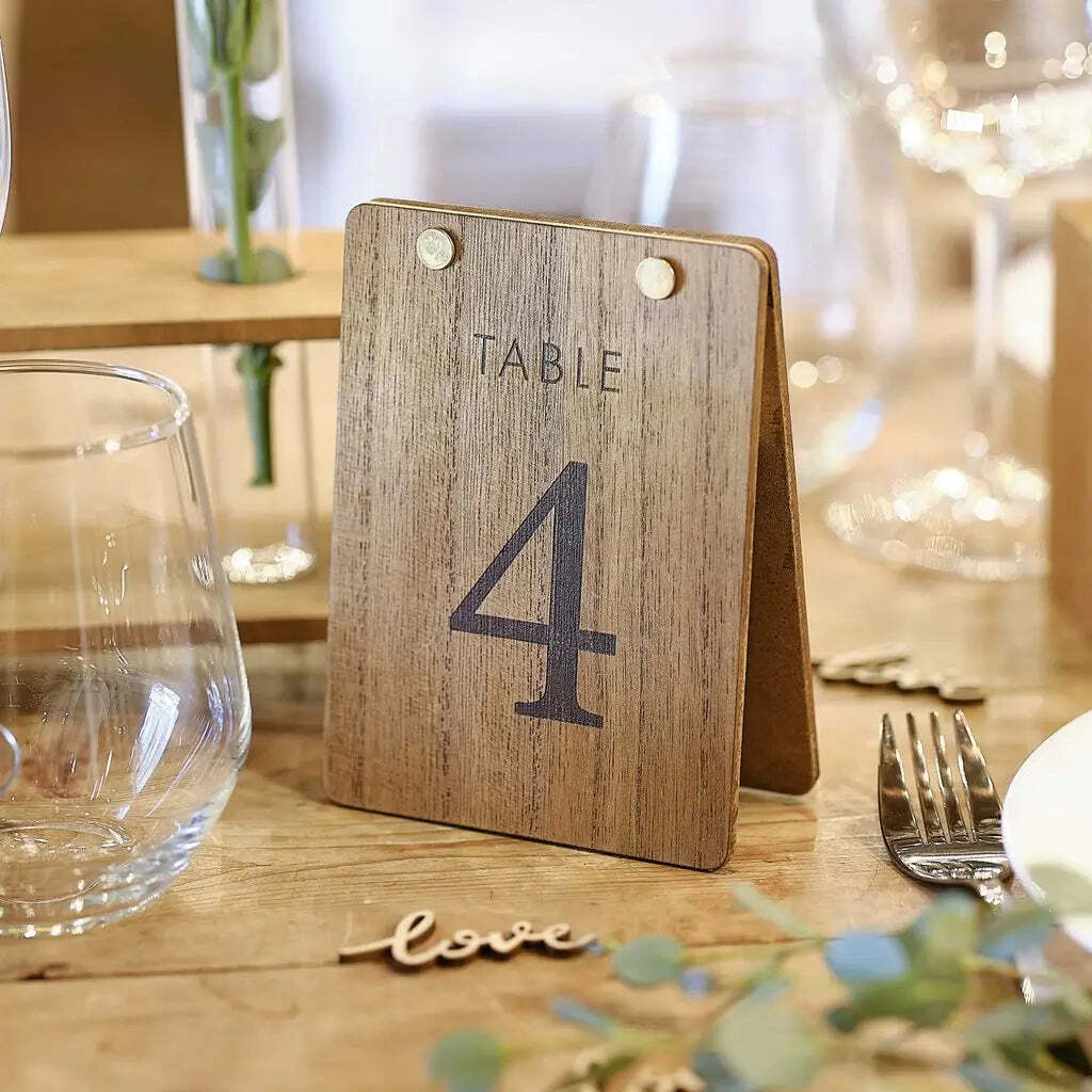 Rustic Wooden Table Numbers
