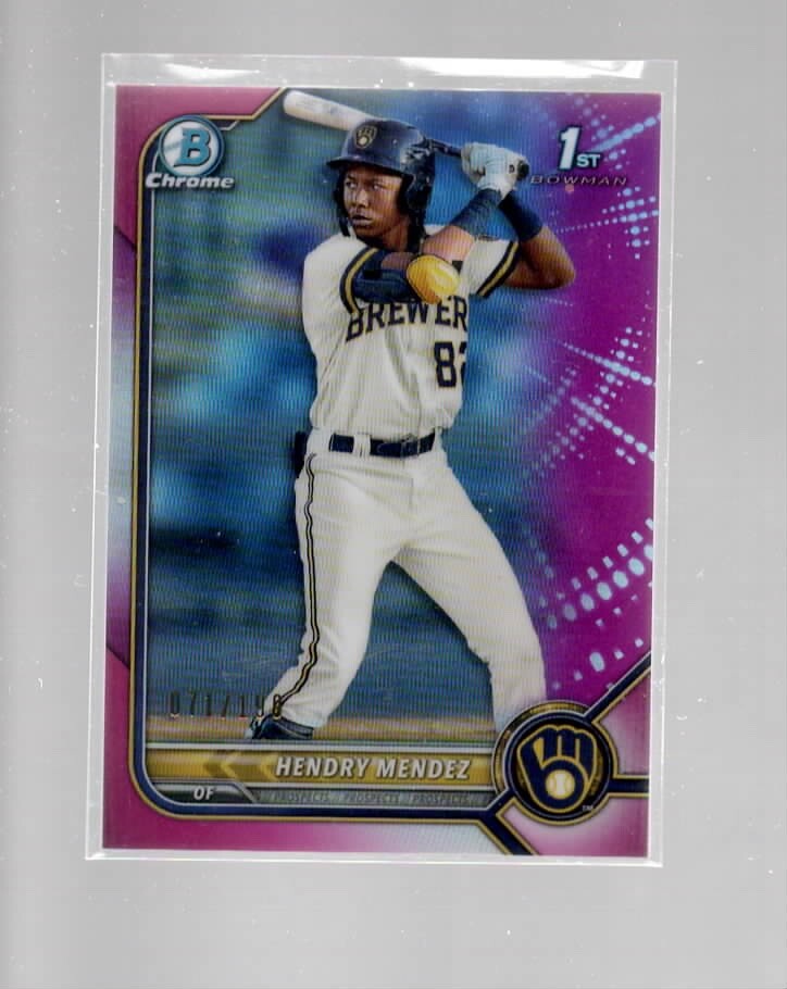 HENDRY MENDEZ 2022 BOWMAN CHROME FUSCHIA REFRACTOR CARD #BCP-88   /199