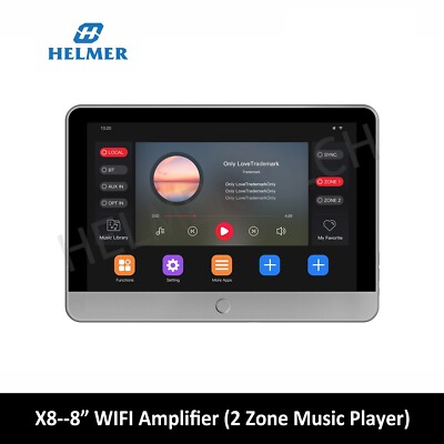 HELMER 8'' Touch Screen Smart In-Wall Amplifier Multi-Room WiFi Audio Amplifier