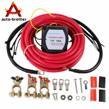 12V Dual Battery Isolator Kit For Car Watercraft Marine ATV UTV 4WD Rzr RV 140A