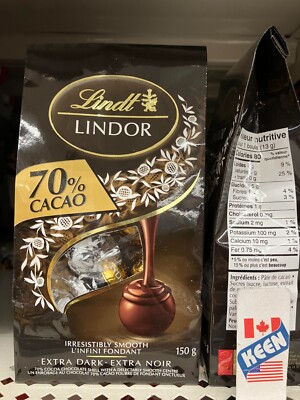 Lindt LINDOR 70% Cacao Dark Chocolate Truffles, 150-Gram Bag, Exp:2026FE18