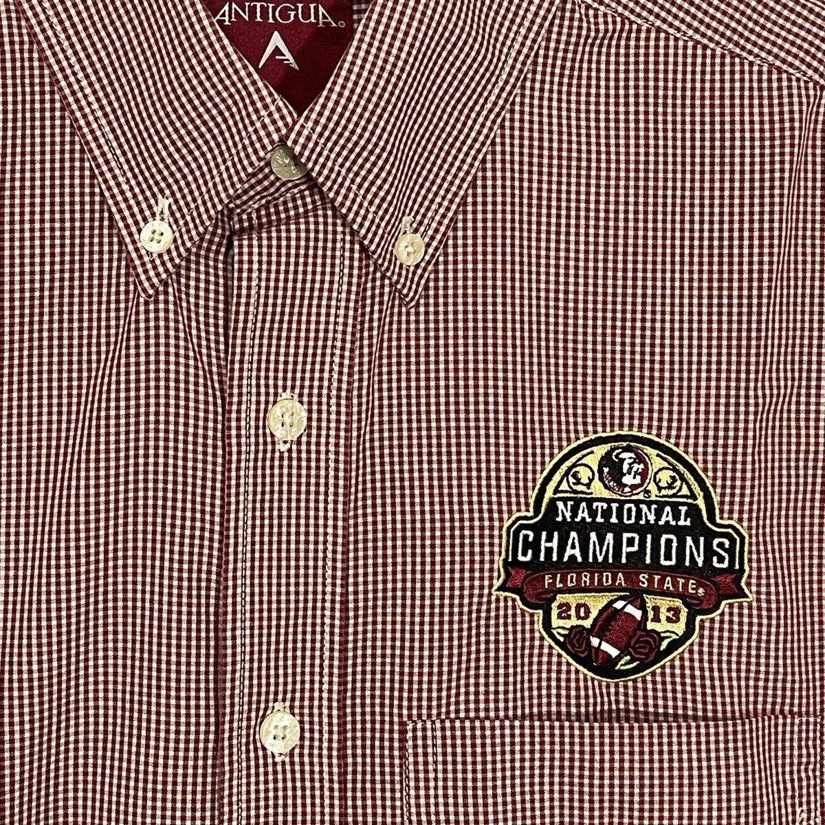 fsu long sleeve dress shirt FSU Long Sleeve Dress Shirt Excellent Condition Large Maroon White Pen Stripes