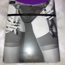 Fredericks of Hollywood Garter Thigh High Black Hosiery New Old Stock SZ M