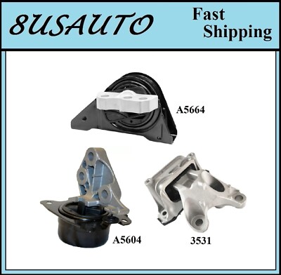 3PCS MOTOR & TRANS MOUNT FIT 08-10 CHEVROLET CAPTIVA SPORT/ SATURN VUE 2.4L - AT