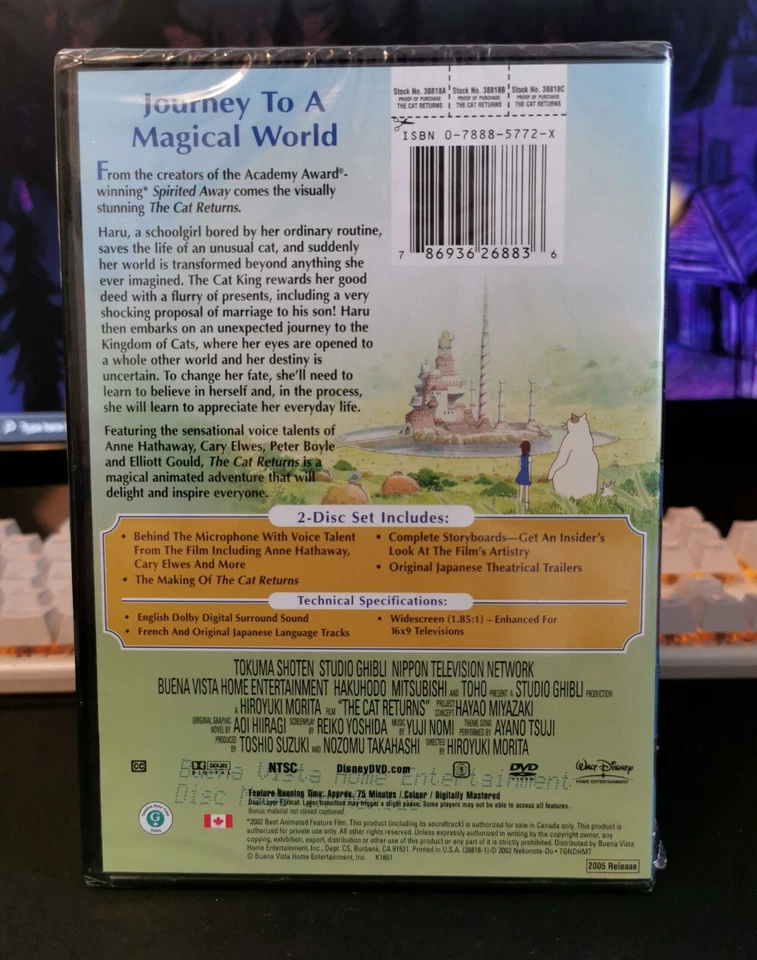 The Cat Returns (DVD, 2005) Sealed New Anime Studio Ghibli  - Image 2 of 2