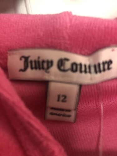 NEW JUICY COUTURE Girls Sz 12 Terry Shocking Pink Robertson Track Hood Jacket - Picture 3 of 6