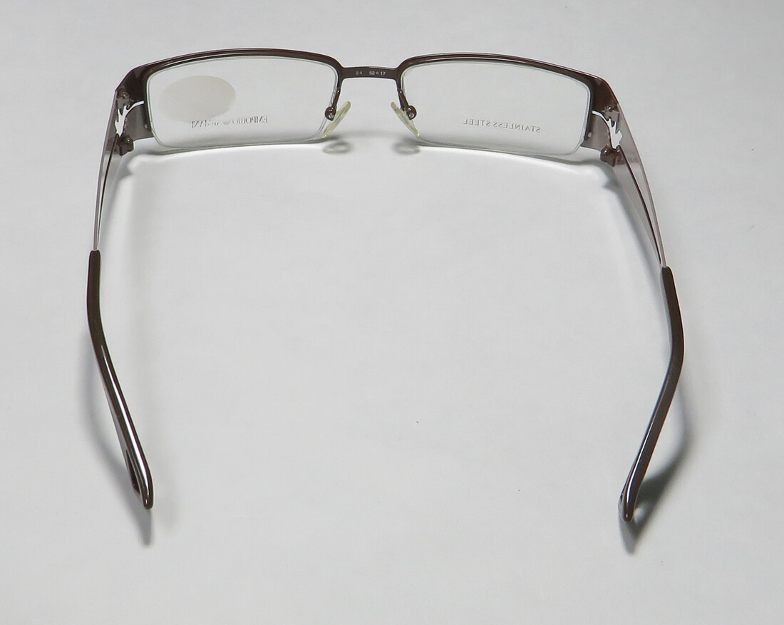 EMPORIO ARMANI 9511 EH8 HALF RIMLESS LOGO DESIGNER MADE IN ITALY HIP EYEGLASSES