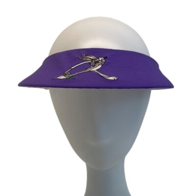Vintage Looney Tunes Women's Purple Embroidered Bugs Bunny Golf Sun Visor Hat -