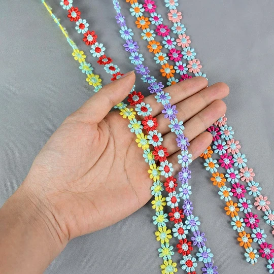 Cinta margarita multicolor de 1/2 pulgada de ancho precio por yarda seleccionar color Foto 3 de 4