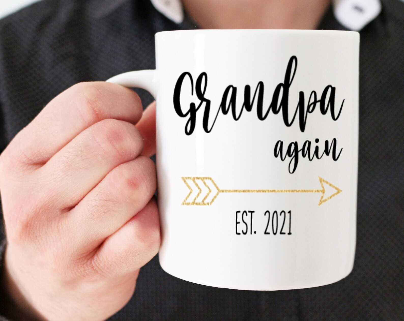 Grandpa Again Pregnancy Reveal Mug Personalized Coffee Mug Personalized Coffee