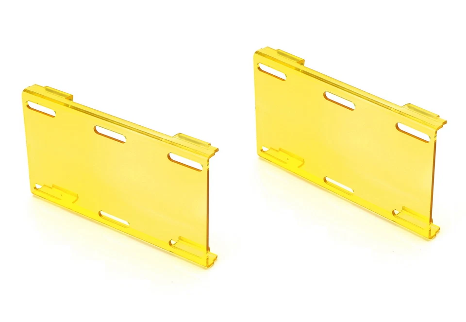 Cubiertas protectoras para lentes de barra de luz LED de doble fila de color amarillo brillante de 2 piezas Foto 2 de 4