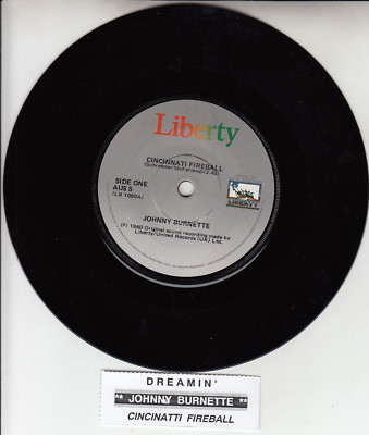 JOHNNY BURNETTE  Cincinnati Fireball 7'' 45 rpm record NEW + juke box title strip
