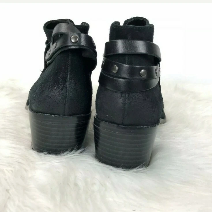 Clarks Somerset Women s Black Studded Suede Ankle Booties size 9.5M US 7D UK