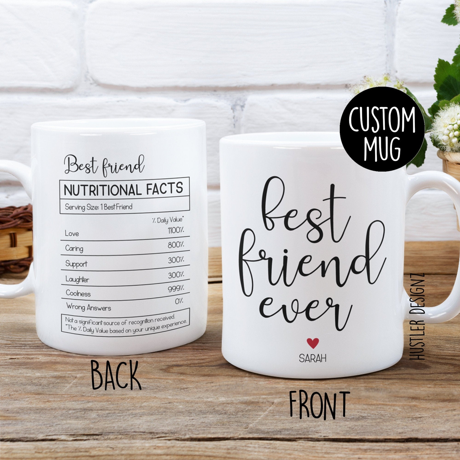 Best Friend Gifts Nutritional Facts Mug Personalized Mug Best Friend Mug