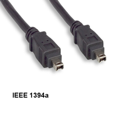 Kentek 3ft IEEE1394A 4 Pin Male/Male Firewire Cable 400 Mbps iLINK DV PC Black