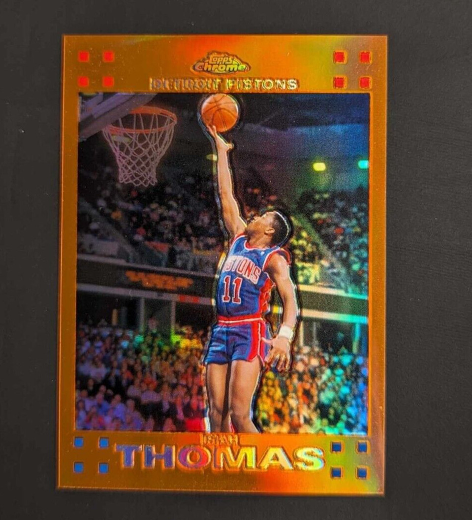 Isiah Thomas 2007-2008 Topps Chrome Orange Refractor /199 #96 Detroit Pistons SP