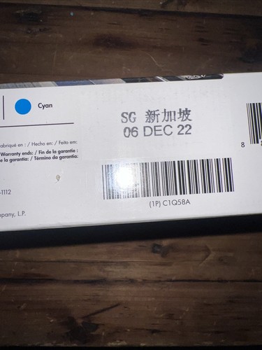 Genuine HP 843A Cyan Ink 400ml C1Q58A HP PageWide XL 4000, 4500 Exp 12/22 - Picture 2 of 2