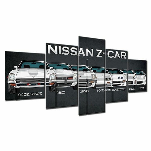 5 Pieces Evolution Nissan Z Historical Model Canvas Wall Art Poster