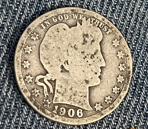 1906-d  barber Quarter ,  Good