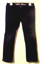 Gymboree Girls Super Skinny Navy Blue Jeans Size 6 Plus 5" Zippers on Legs EUC 