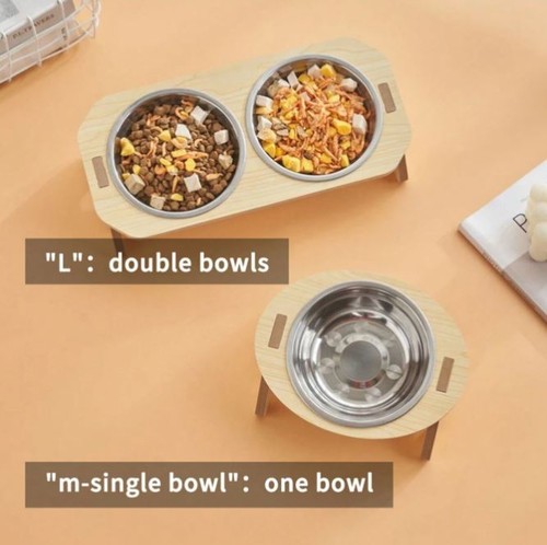 Pet Dog Cat Food Feeding Stand Station Stainless Double Raised Bowls Dish Holder - Picture 4 of 11