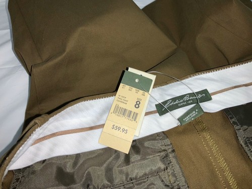 Eddie Bauer Crop Pants Sz 8 Olive Drab Twill Cotton Stretch NWT $60 YGI D0-376 - Picture 5 of 11