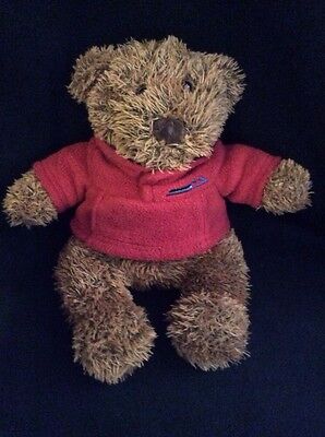 The Childrens Place Brown Bear Plush Stuffed Animal Red Fleece Jacket