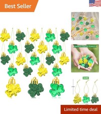 36 Mini Shamrock Ornaments for St. Patrick's Day - Good Luck Clover Decor