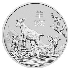 2027 $1 Australian Silver Lunar Year of the Goat 1 oz Brilliant Uncirculated