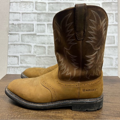 ARIAT Sierra breite eckige Zehenpartie Arbeitsstiefel Herren Größe 14D Leder Western Cowboy " - Bild 13 von 16