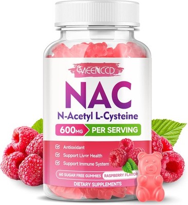 NAC Gummies, N Acetyl Cysteine 600mg, Supplement for 60 Count (Pack of 1) 