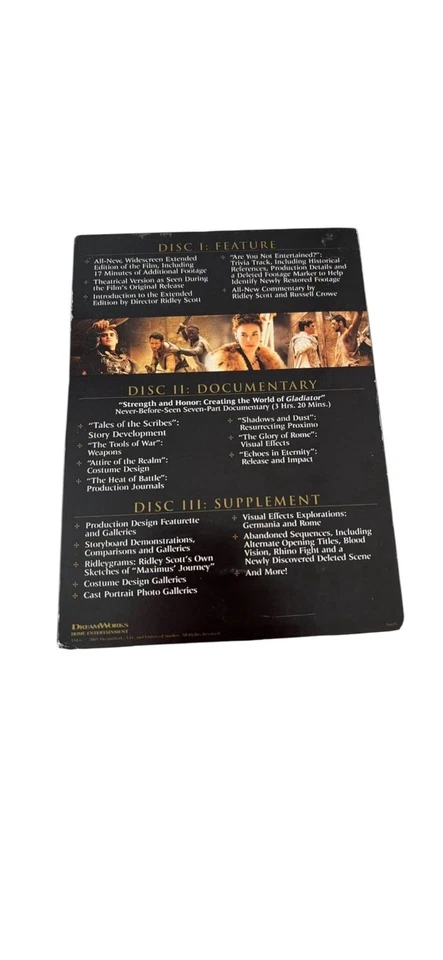 Russel Crowe In Gladiator 3 Disc DVD Extended Edition Box Set (Year 2000) Foto 2 de 4