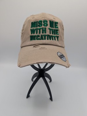 KBethos Miss Me With The Negativity Women's Cap Distressed Hat Adjustable Strap